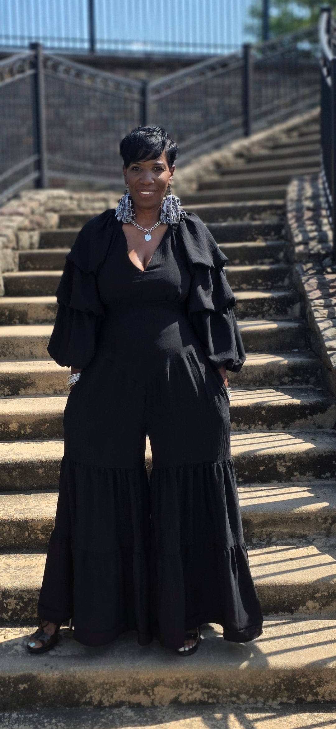 BLACK WIDE LEG JUMPSUIT