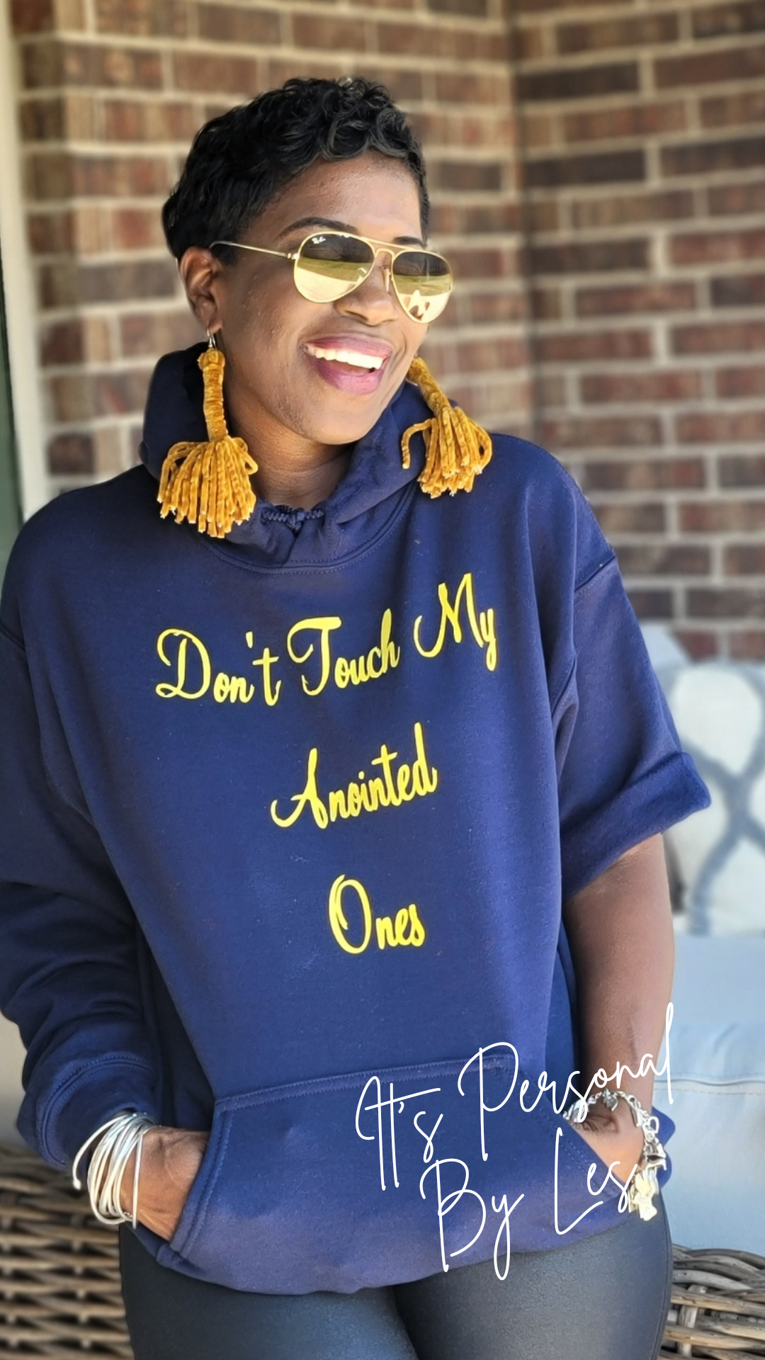Anointed Blue and Yellow Unisex Hoodie ItsPersonalbyLes
