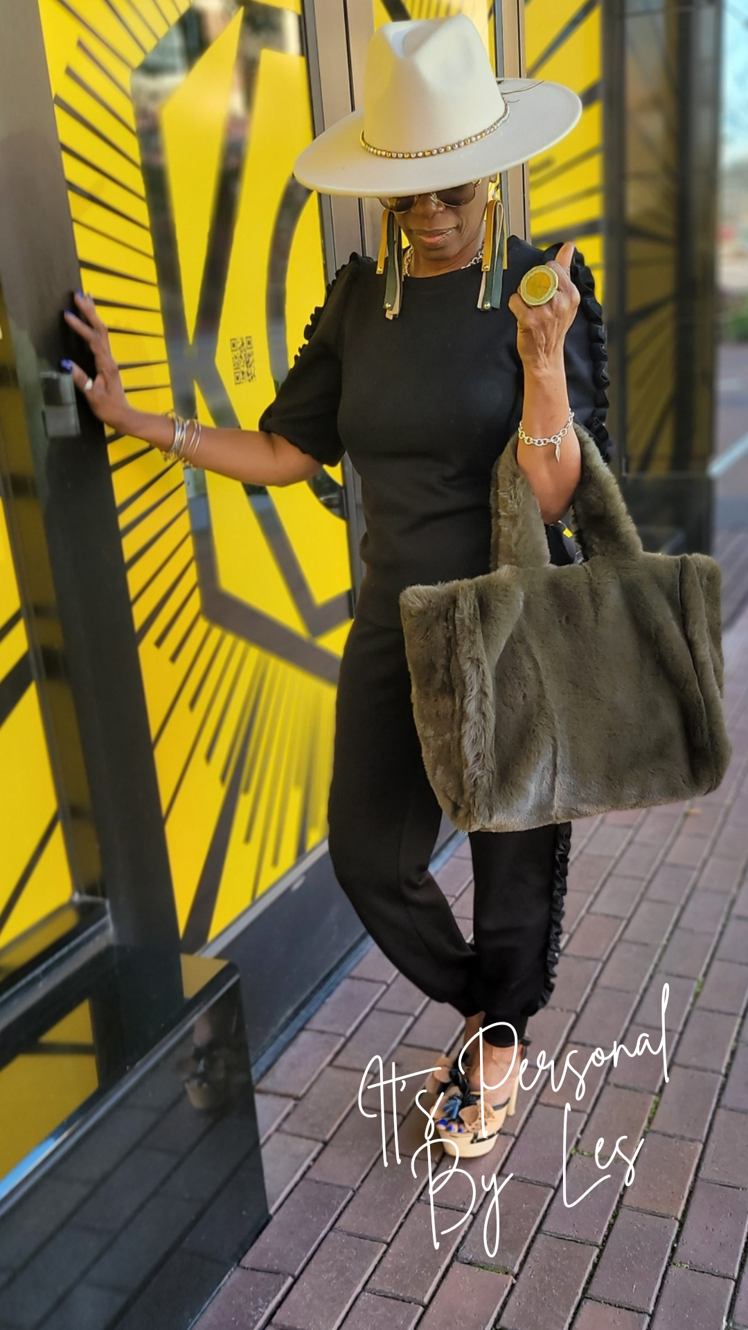 Green Fab Fur Purse