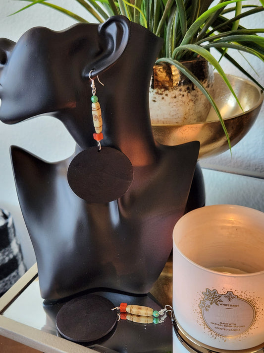 WOOD CIRCLE EARRINGS