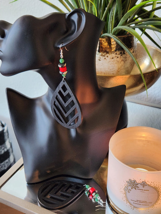 BLACK WOOD EARRINGS