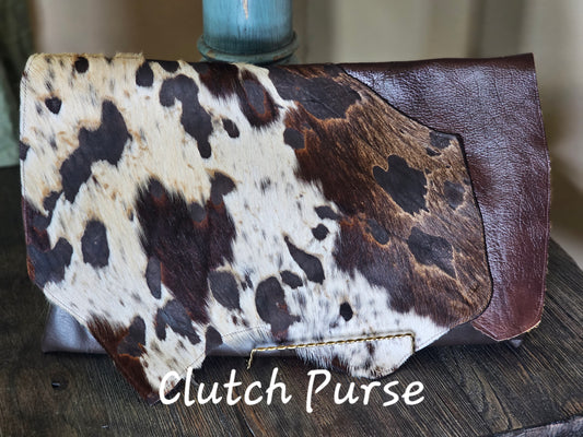 COWHIDE CLUTCH CUSTOM PURSE