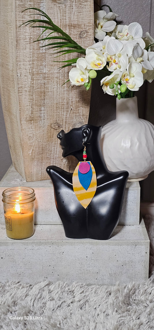 MULTI-COLOR CUSTOM LEATHER EARRINGS