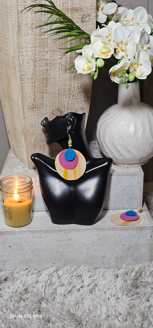 MULTI-COLOR CUSTOM LEATHER EARRINGS