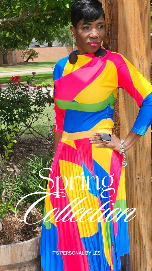 BLUE AND YELLOW TWO PIECE SKIRT SET/ DRESSES I