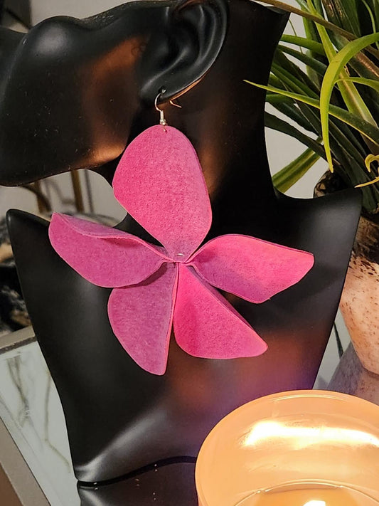 CUSTOM LEATHER FLOWER EARRINGS