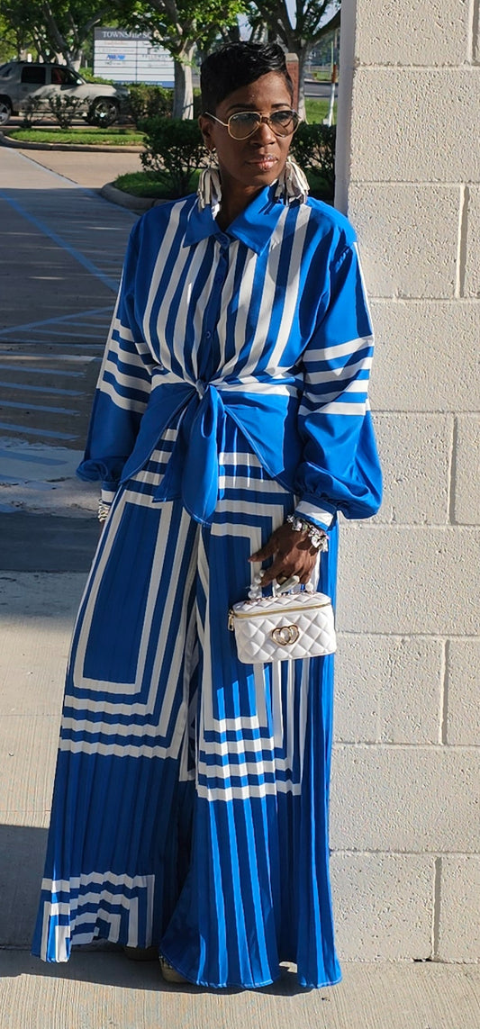 PLEATED WIDE LEG PANTSUIT