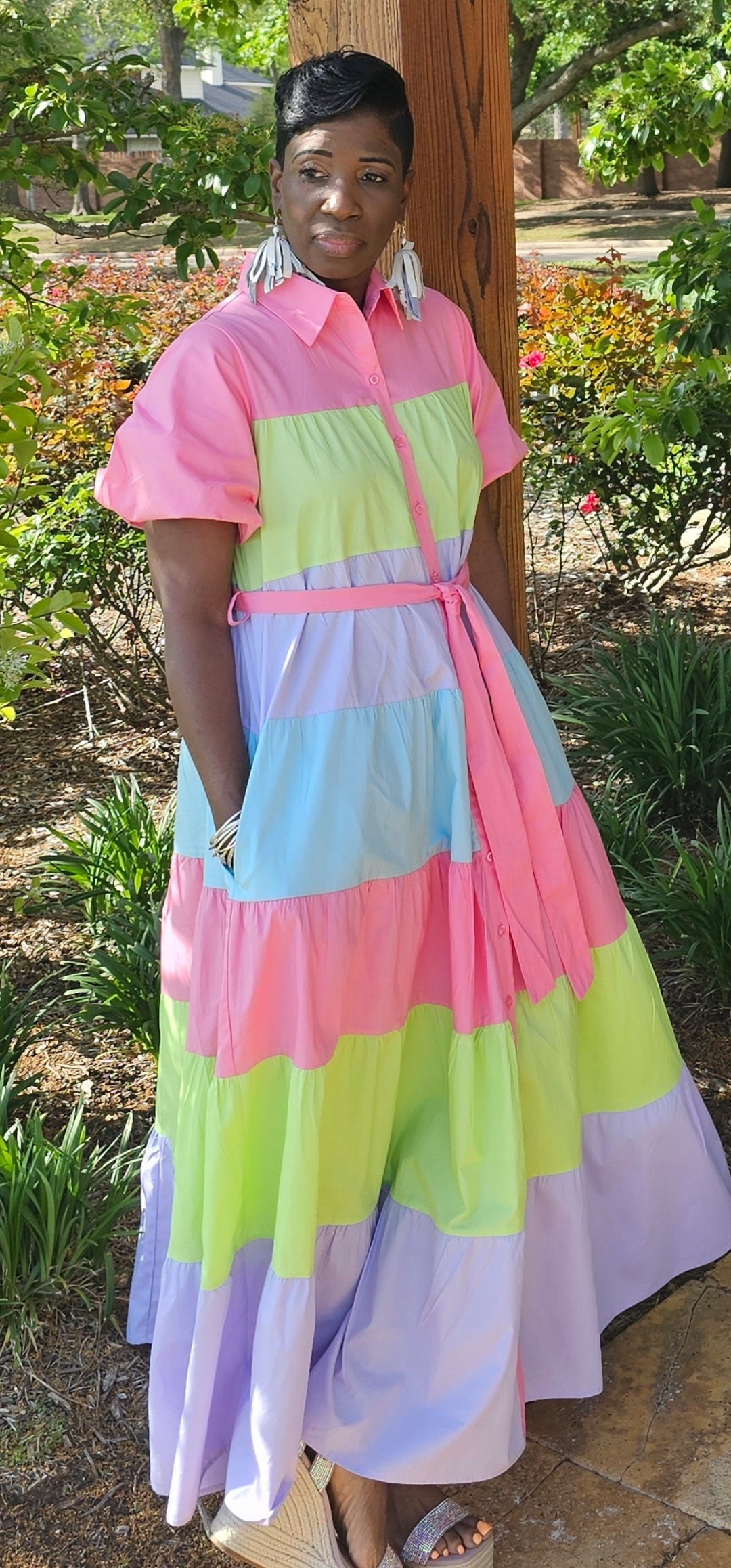 PUFFY SLEEVE COLOR BLACK MAXI DRESSES