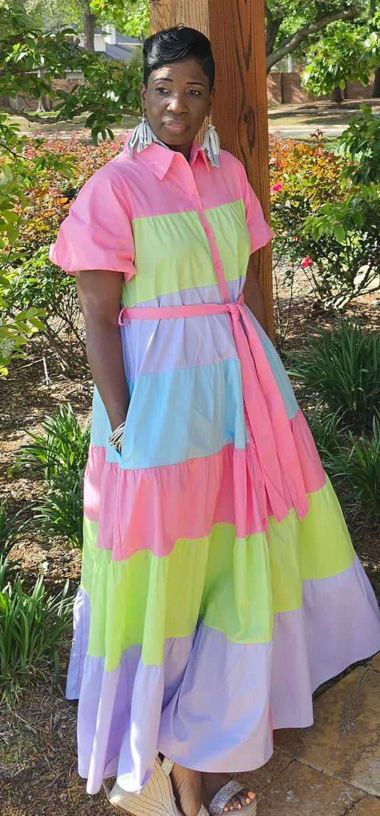 PUFFY SLEEVE COLOR BLACK MAXI DRESSES