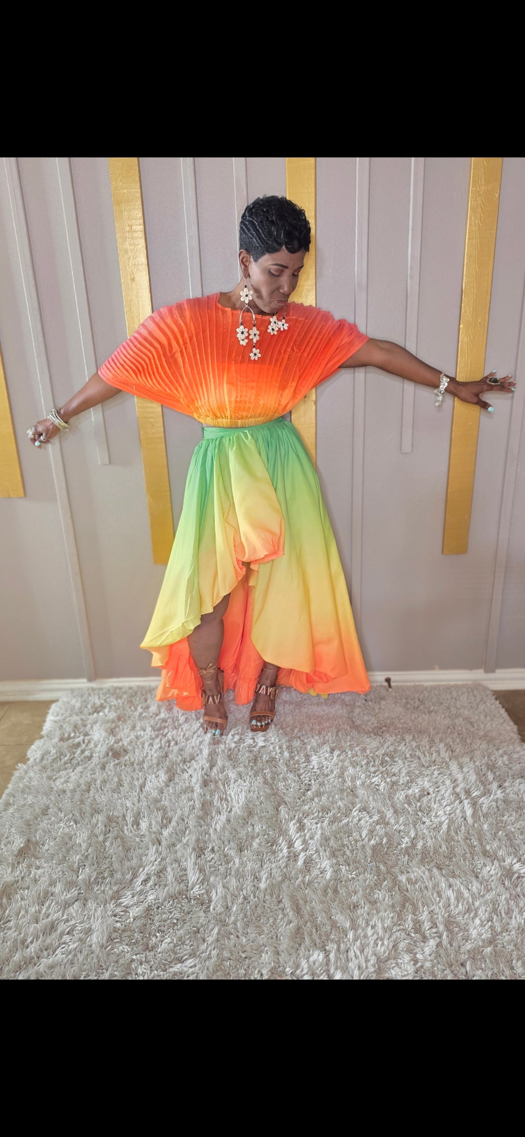 Multi-Colored Balloon Skirt/ Dress