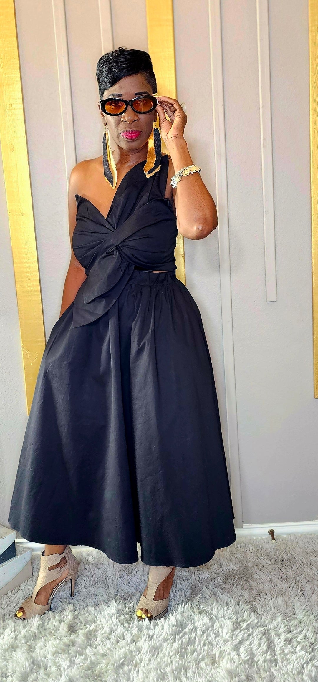 Ms Black Sunflower Dress