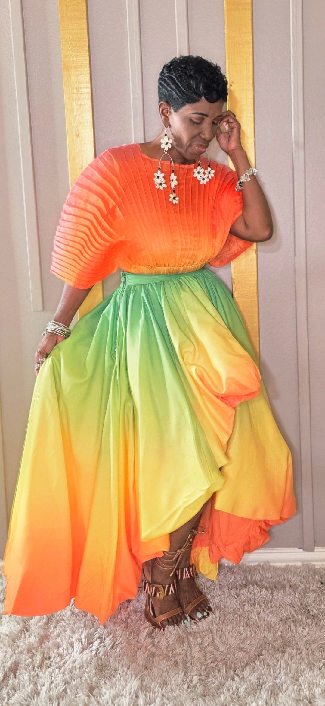 Multi-Colored Balloon Skirt/ Dress