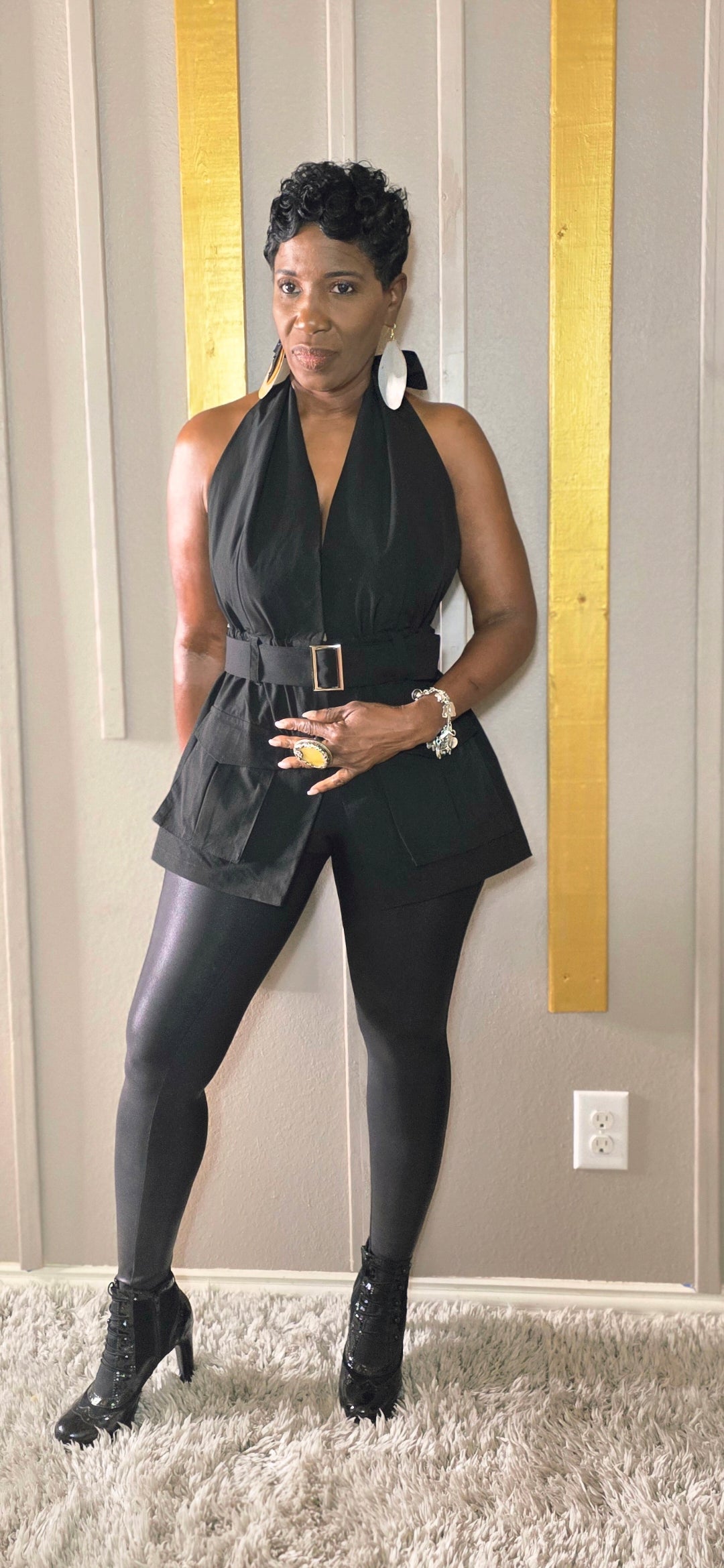 Ms. BLACK ELEGANCE BACK OUT BLOUSE