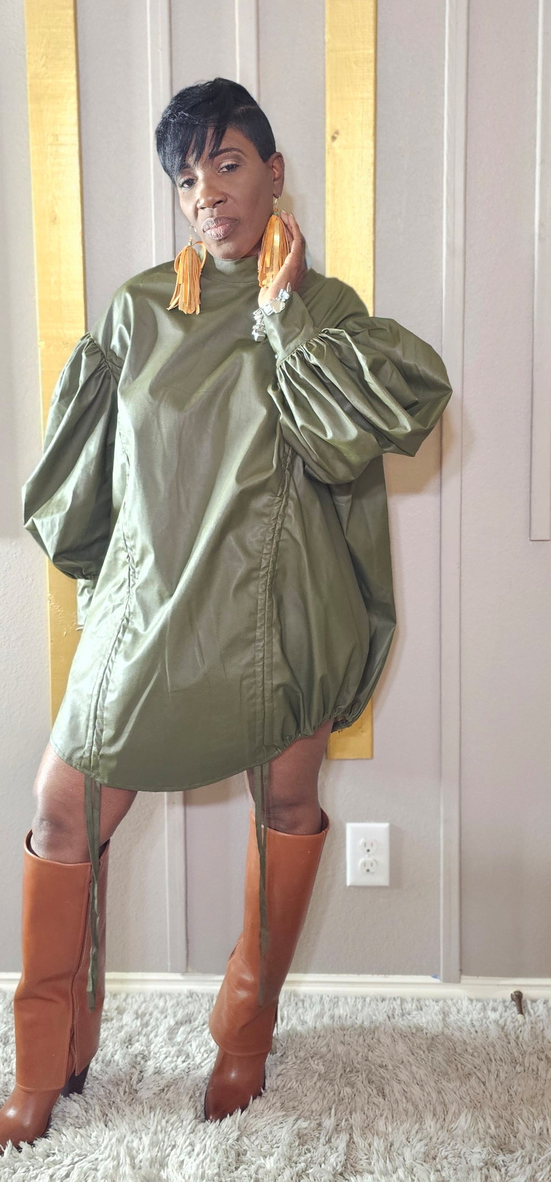 FAUX LEATHER OLIVER DRESS