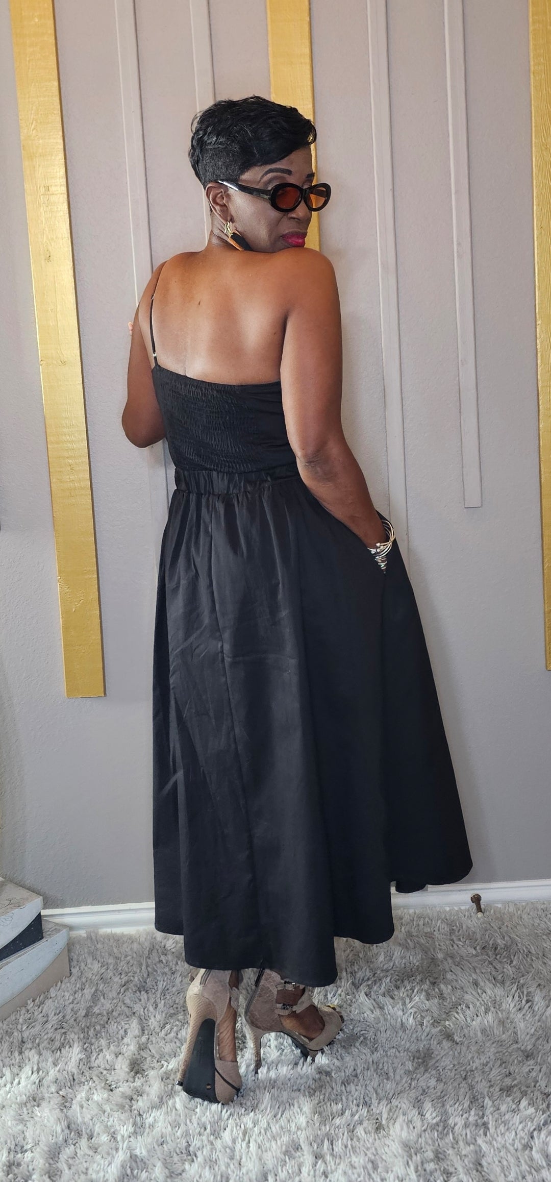 Ms Black Sunflower Dress