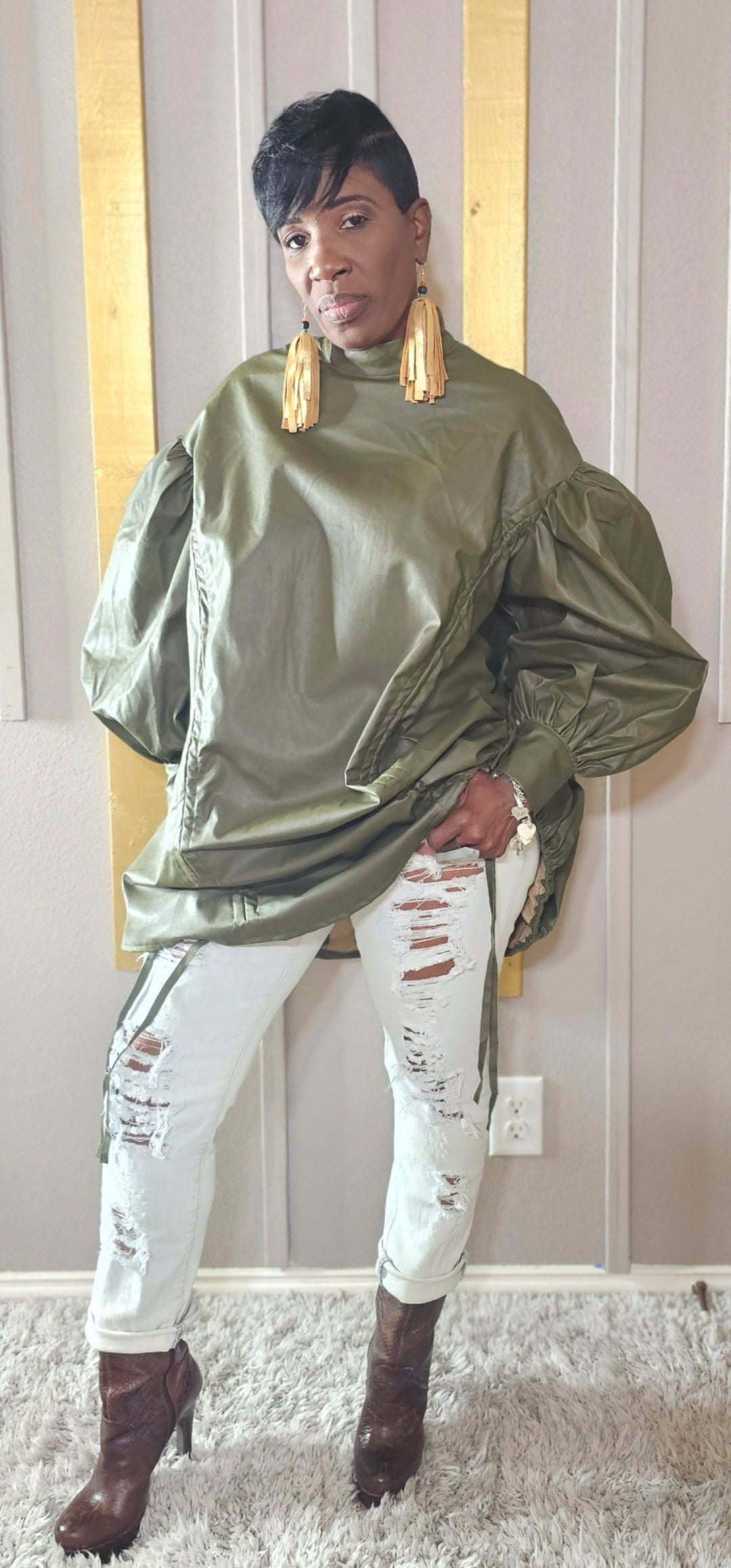 FAUX LEATHER OLIVER DRESS