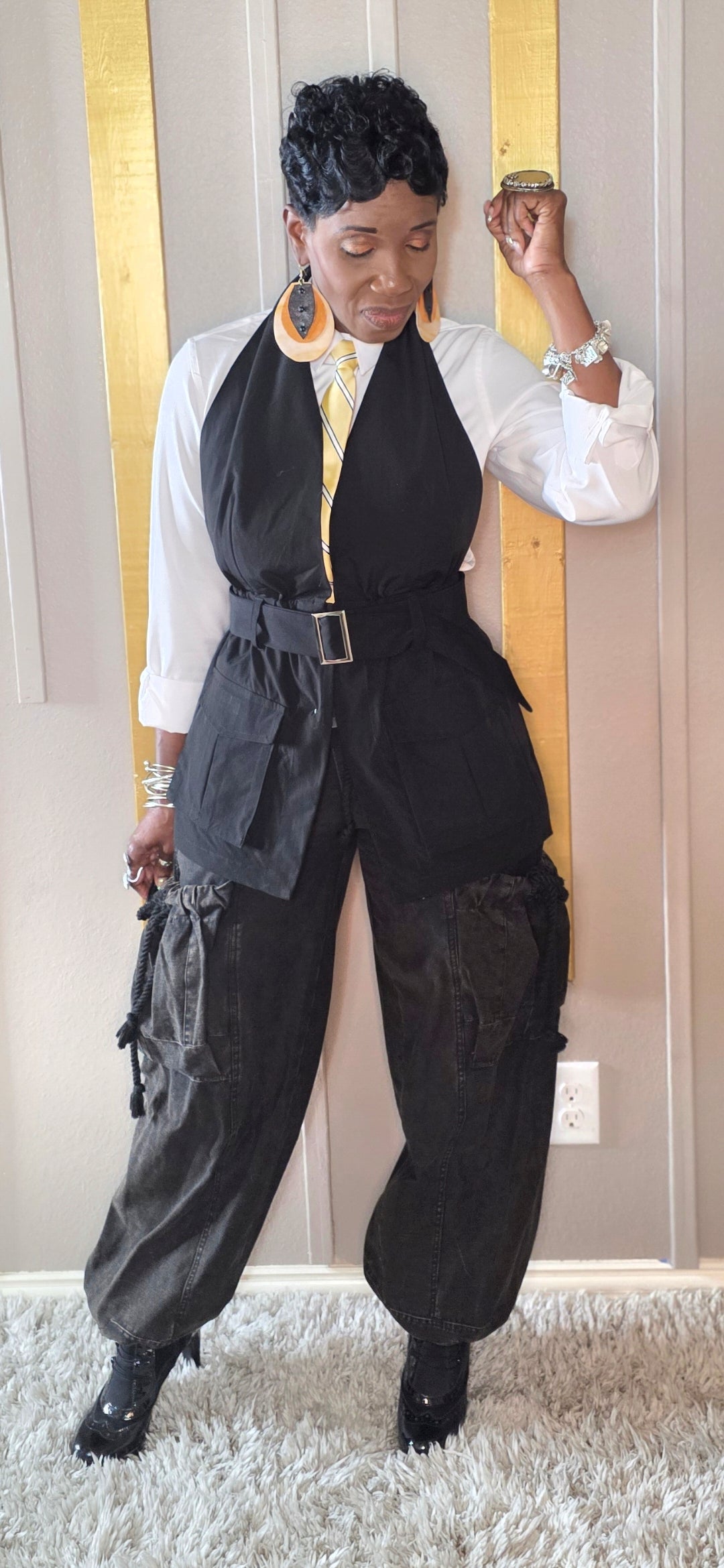 Ms. BLACK ELEGANCE BACK OUT BLOUSE