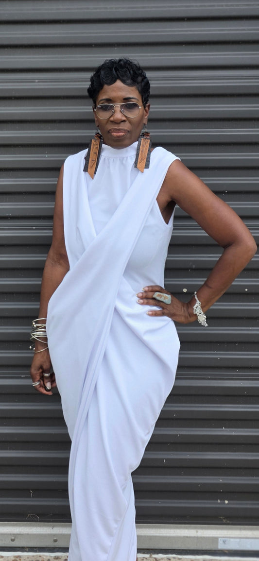 Ms White Wrap Dress