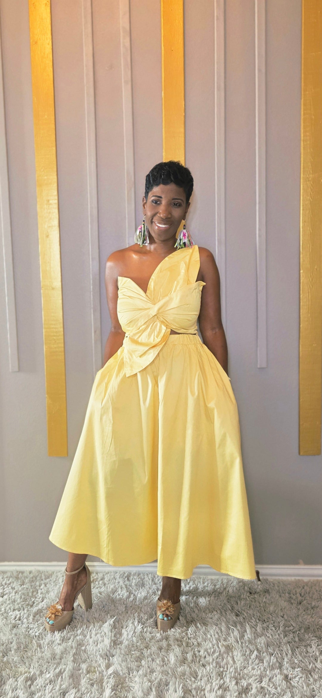 Ms Yellow Sunflower Dress