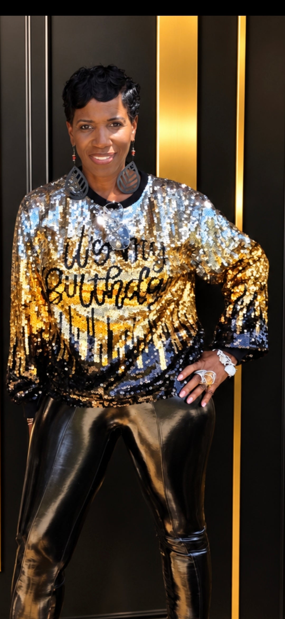 It's My Birthday Sequins Blouse