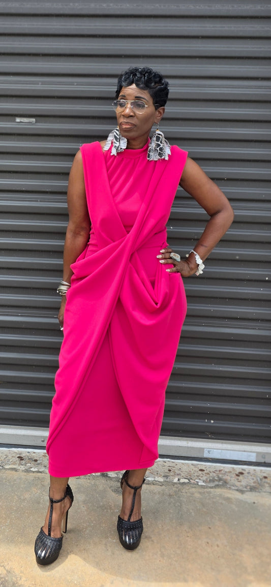 Ms Great Pink Wrap Dress