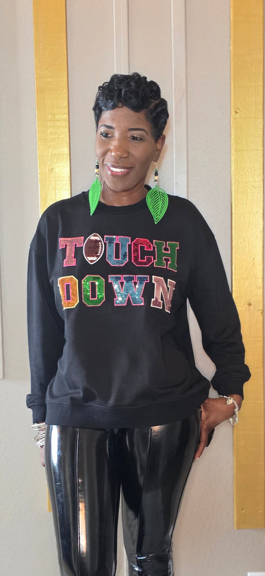GAME DAY PATCHWORK SWEATSHIRT