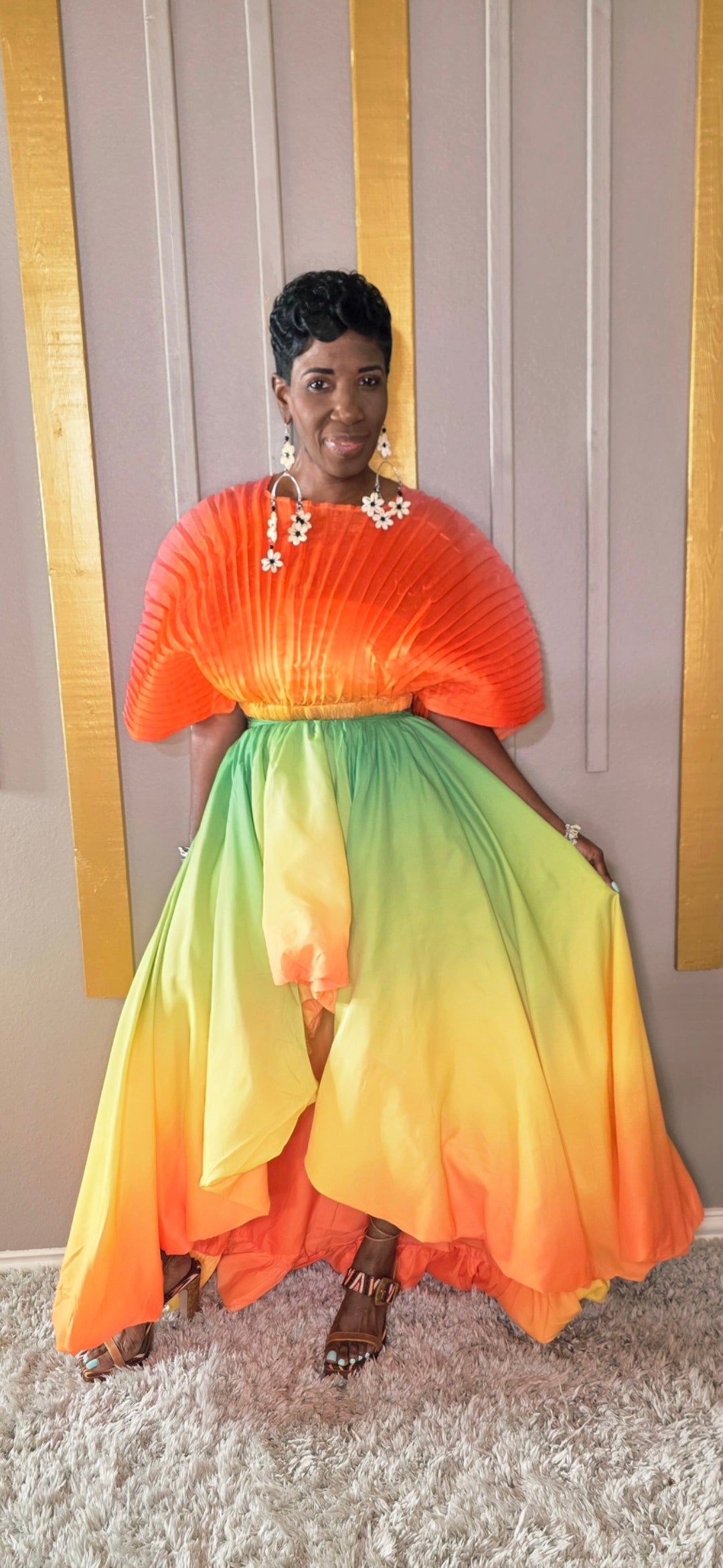 Multi-Colored Balloon Skirt/ Dress
