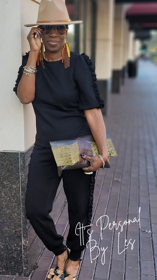 Animalistic Brown Clutch Purse