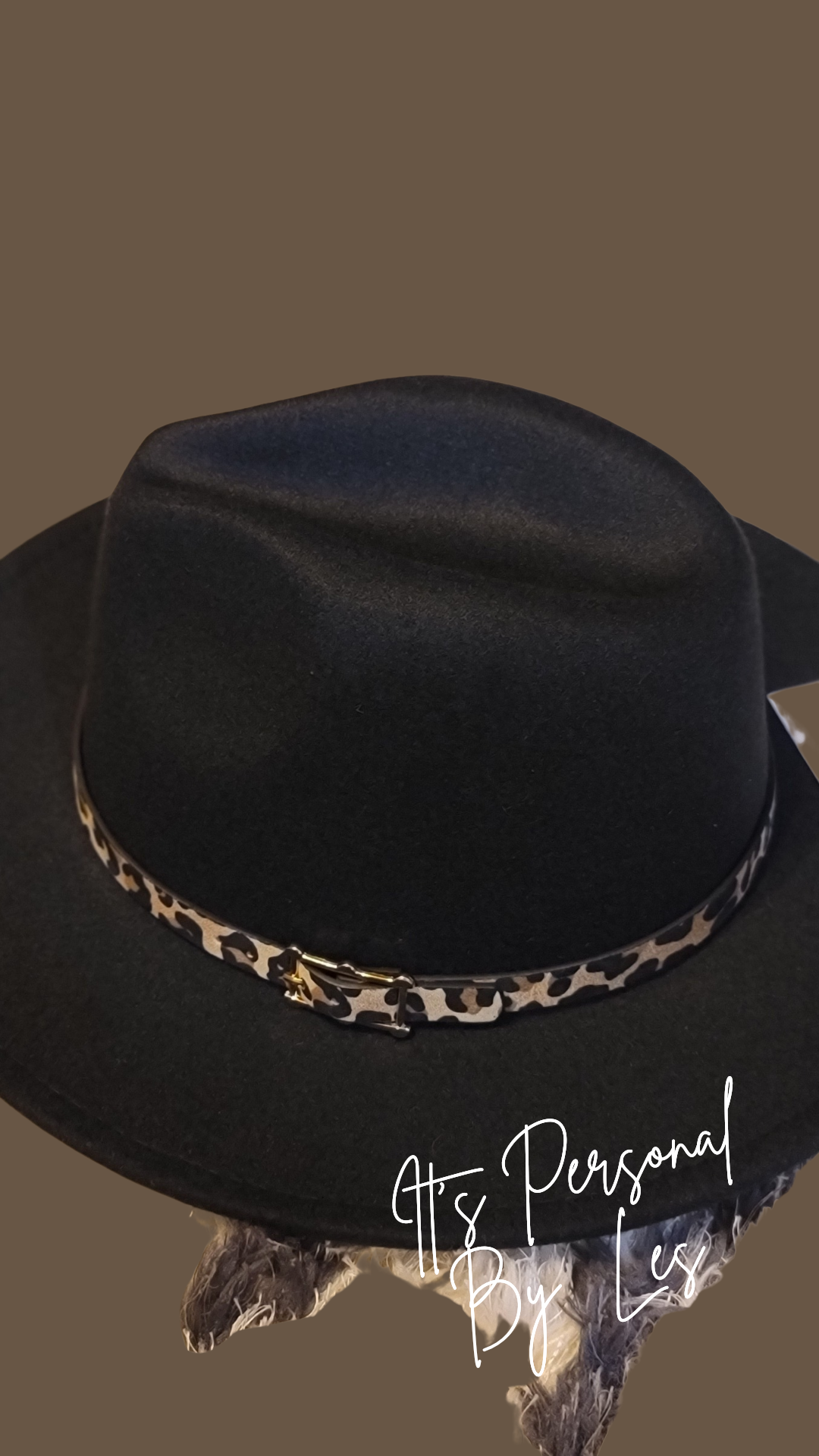 Black/Animal Ribbon Fedora Hat