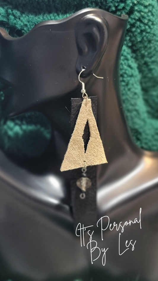 Triangle Dangle Custom Leather Earrings